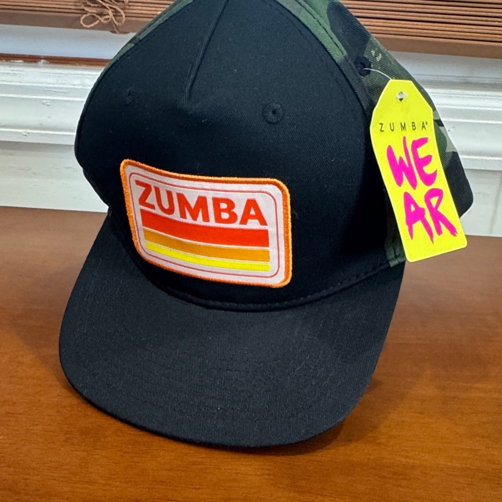 Zumba Fitness Black and Green Camouflage Hat. SnapBack.